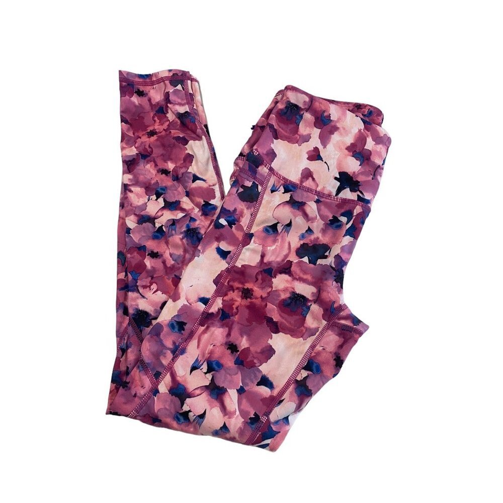 Gaiam Full Length High Waisted Pink Multicolor Printed Leggings Women Size XS